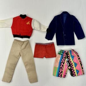 Vintage 1960-1990 Mattel Barbie KEN Clothing Lot Jacket Blazer Pants Shorts Lot